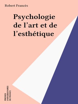 cover image of Psychologie de l'art et de l'esthétique